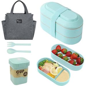 Boîte déjeuner hermétique avec sac isotherme, fourchette et cuillère, lunch  box avec couverts, boite bento, idéale pique-nique et tr - Cdiscount Maison