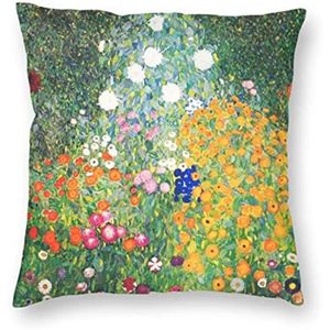 TAIE D'OREILLER Jardin De Fleurs Par Gustav Klimt  Deux Côté D Imp