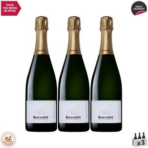 CHAMPAGNE Champagne Kosmos Blanc - Lot de 3x75cl - Bonvalet - Niveau 3 Haute Valeur Environnementale - Cépage Chardonnay