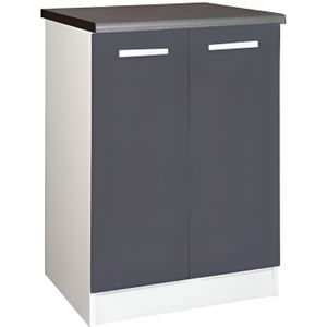 ELEMENTS BAS Meuble cuisine bas 60 cm 2 portes TARA gris