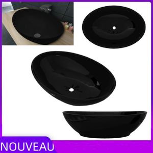 LAVABO - VASQUE Équipements sanitaires Lavabo ovale Céramique 40 x 33 cm Noir Vogue