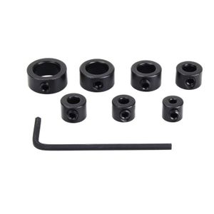 8Pc Bois Foret Profondeur Stop Colliers Bague Kit 3-16 mm clé à six pans en acier au carbone