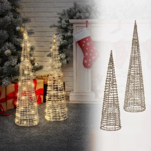 LANTERNE FANTAISIE Cône de lumière LED Décoration de Noël 60 cm or en