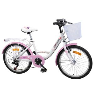 Heart Bike Vélo pour Filles Heart Bike 20 Pouces 6 Vitesses Shimano Vélo  pour Enfants Vélo pour Filles de 6 à 10 Ans, siège et Volant réglables en