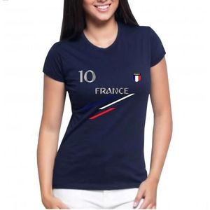 T-SHIRT MAILLOT DE SPORT Tee shirt foot femme France - S - Bleu