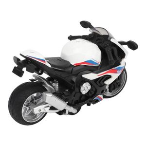 JOUET À TIRER Jouet de modèle de moto en alliage pour enfants - OMABETA - Effets sonores et lumineux - Blanc