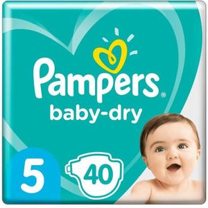 COUCHE Couches Pampers Baby-Dry Géant - Taille 5 (11-16 kg) - 40 couches