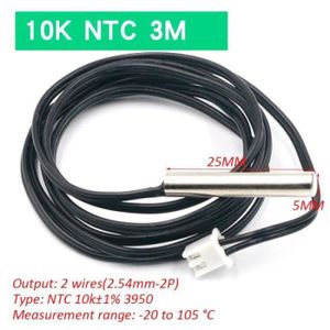 COMMANDE CHAUFFAGE Lucky-10K NTC Cable 300CM -Thermostatinterrupteur de contrôle de la températurethermostatthermostattempérature fraîche1 pièceW