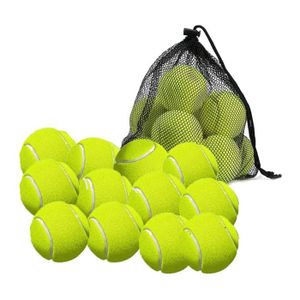 BALLE DE TENNIS Lot de 12 Balles de Tennis avec Sac de Rangement - ​​Balle de Tennis à Paroi éPaisse de Qualité SupéRieure - Parfait pour le