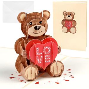 CARTE CORRESPONDANCE Teddy Bear Carte Pop Up Saint Valentin Carte De Vo