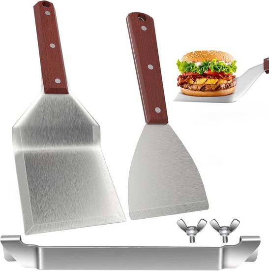 Spatule De Barbecue 7 En 1 Multifonction Avec Manche En Bois - Outil De Grill Parfait Pour Viande Et Saucisses