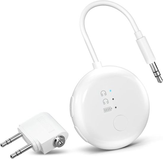 Adaptateur Audio Pour Avion - Prise Double 3,5 Mm Pour Casques Bose QC35, QC25, QC15 (Noir)