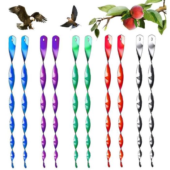 12 Pièces Répulsif Oiseaux Réfléchissants Rotatifs - Spirales Anti-Oiseaux 29,5cm Pour Jardin, Balcon Et Arbres Fruitiers