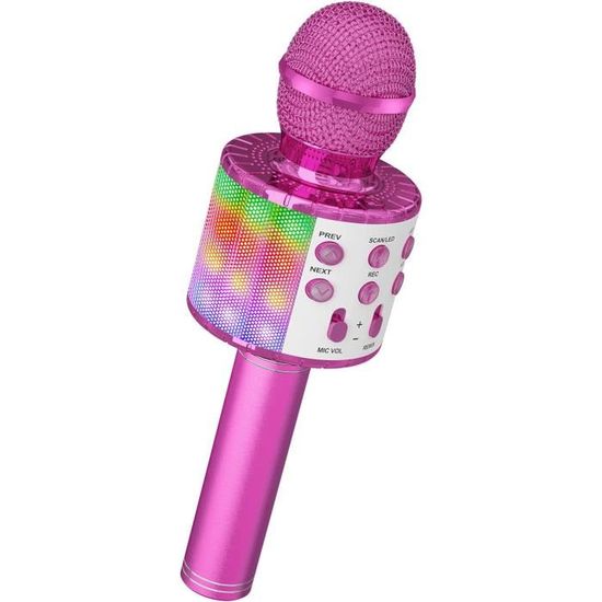 Micro Karaoké Enfant Bluetooth - 5 Fonctions Avec Changement De Voix - Cadeau Pour Enfants 3-12 Ans