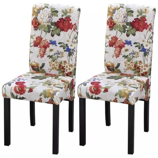 {Top Sélection} :-)8961 Lot de 2 Chaises de salle à manger Chaise de Salon Moderne Fauteuil Chaise de cuisine Multicolore Tissu