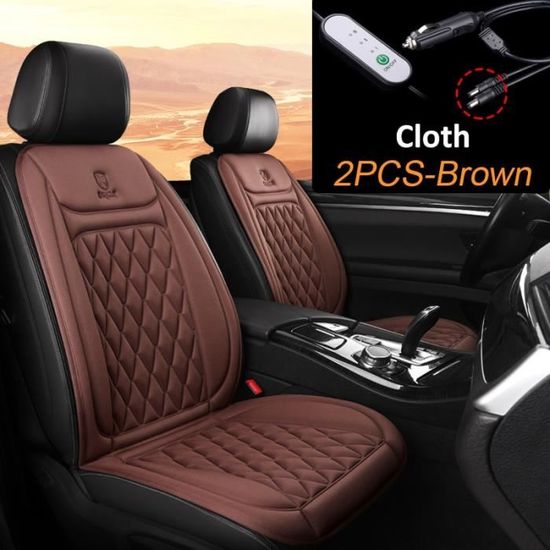 2Pcs Brown -Karcle – coussin chauffant électrique pour siège de voiture, housse chauffante pour siège de voiture en hiver, accessoir