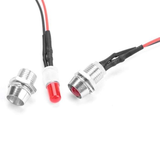 20 Pc 12V 20cm LED Pr&Eacute;-C&acirc;bl&Eacute; 3mm Rouge J9R79744
