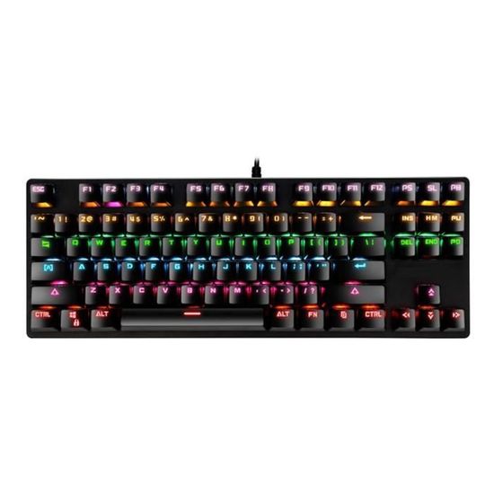 1 pièces clavier de jeu mécanique Punk rétro rond 104 touches clavier rétro-éclairé  arc-en-ciel filaire pour PC blanche K900-5 - Cdiscount Informatique