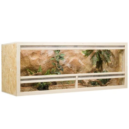 Terrarium OSB en bois 150 x 60 x 60 cm Ventilation frontale [ avec garniture, sans pack de