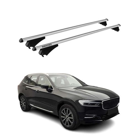 Barres De Toit Pour Volvo V60 2012-2017 - Paires - Aluminium Noir - Charge 150 Lbs