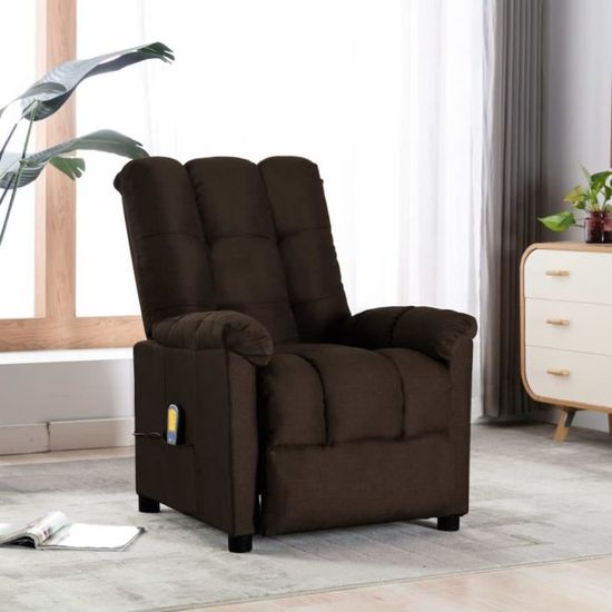 50106Mode- Fauteuil électrique de massage,Fauteuil inclinable TV sofa Fauteuil relax  Marron foncé TissuTALLE:74 x 99 x 102 cm