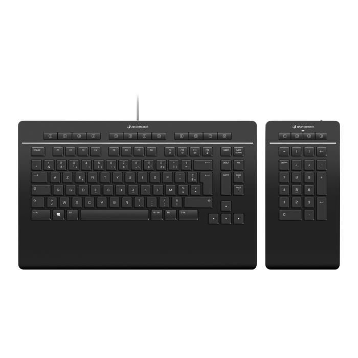 Clavier 3Dconnexion Pro avec Pavé Numérique – USB + RF Wireless + Bluetooth AZERTY - vue 5