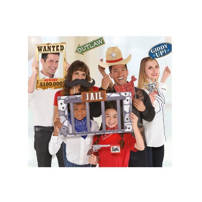 12 Accessoires photobooth western - Multicolore