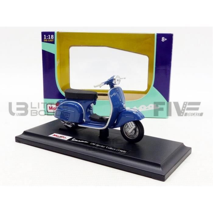 Voiture Miniature de Collection - MAISTO 1/18 - Vespa 150 Sprint Veloce - 1969 - Blue - 4343BL