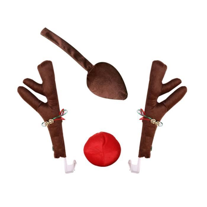 Kit De Decoration - Pack De Decoration Rudolph Car Costume Christmas Deer Antlers & Red Nose for Truck SUV Decor_do2184