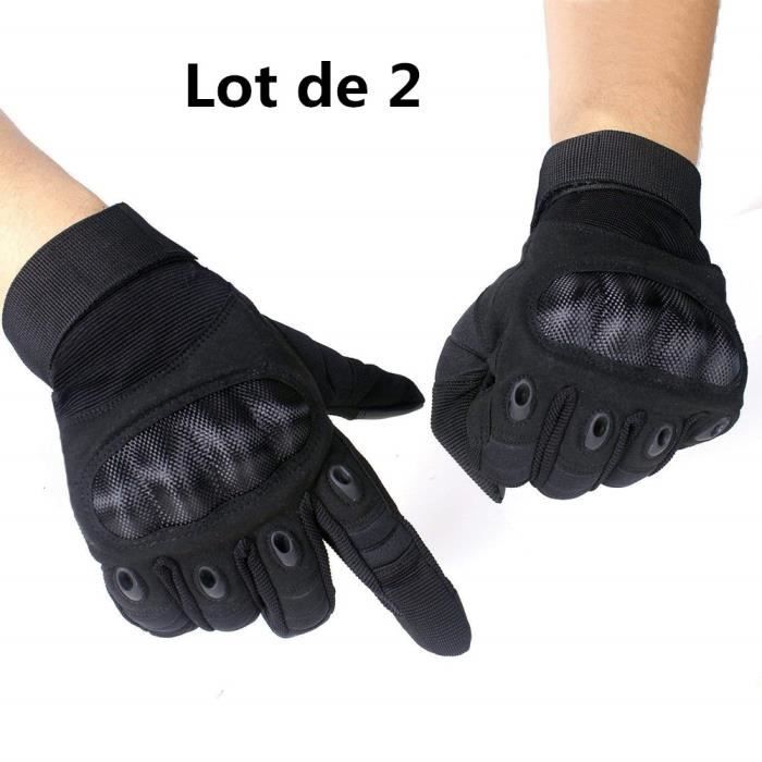 Unisexe Gants Tactiques Plein-Doigt, de Taille L pour Moto, Vélo, Motocross, Combat, Camping, Excursion et d’Autres Activités
