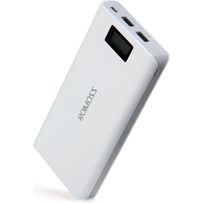 ROMOSS Sense 6 Plus Power Bank recharge- batterie externe 20000mAh LCD Portable Chargeur rapide pour iPhone 5 5S 6S - 6 Plus Sams...
