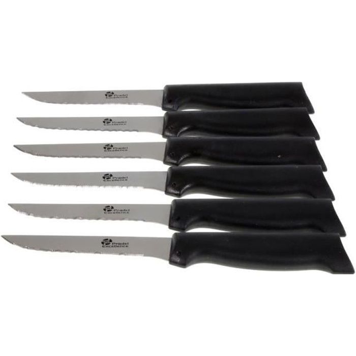 PRADEL EXCELLENCE Lot de 6 couteaux Côte à l'os - Lames en acier inoxydable