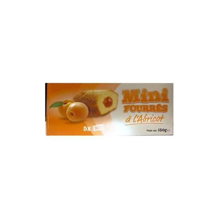 Gâteaux mini fourrés à l'abricot Leader Price x5 - 30g