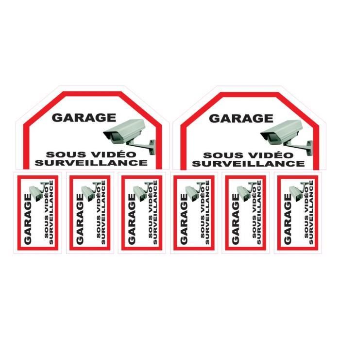 Lot de stickers vidéosurveillance -Garage-