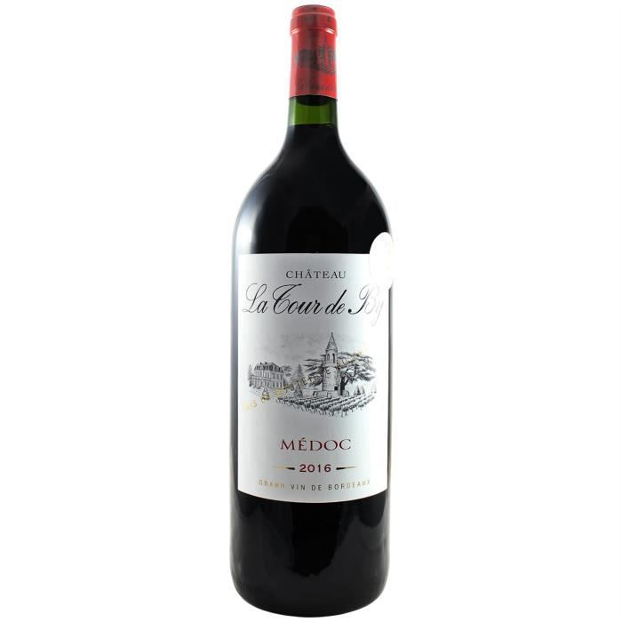 Château La Tour de By Médoc Cru Bourgeois MAGNUM Rouge 2016 - 150cl - Vin AOC Rouge de Bordeaux - Cépages Cabernet Franc, Cabernet S