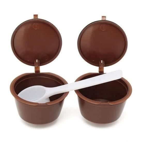 2 en 1 Réutilisables Filtres Capsules De Café Expresso Avec Cuillère Pour Dolce Gusto Reusable café Capsule Cup