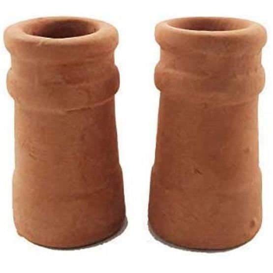 Melody Jane Maison de Poupées Rond Cheminée Pots en Terre Cuite Grand 1:12 Échelle