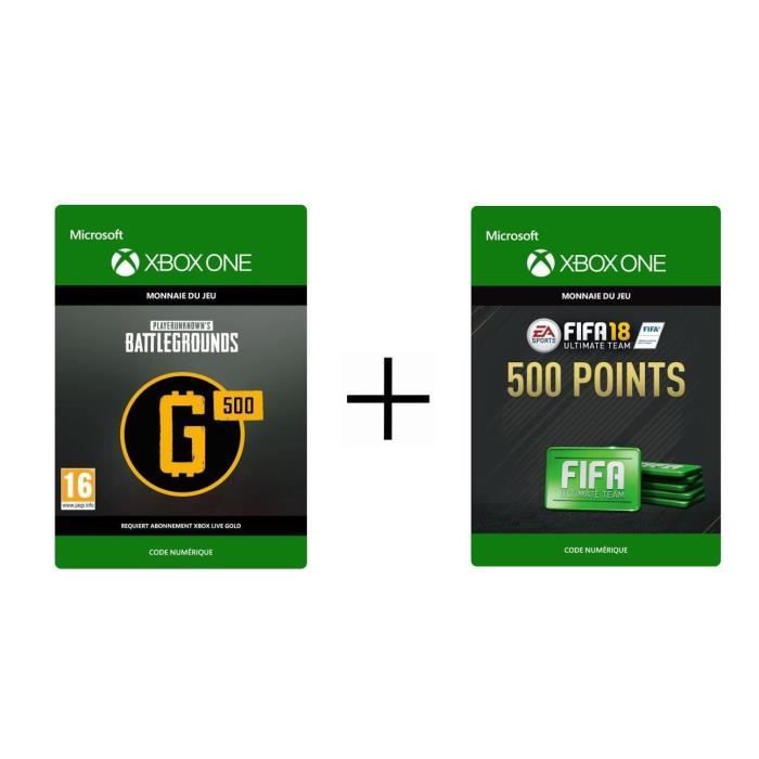 PACK Xbox One - FIFA 18 Ultimate Team: 500 Points + DLC PlayerUnknown's Battlegrounds : 500 G-Coin