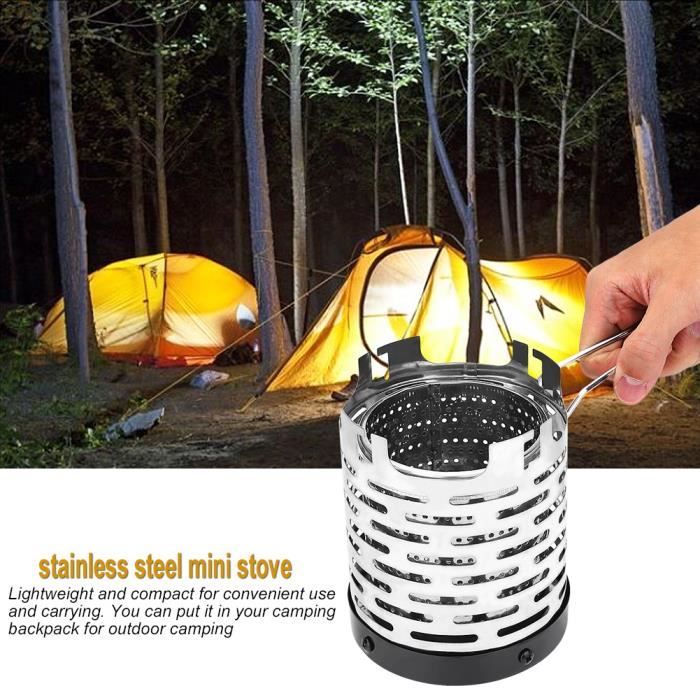 Mini couverture de cuisinière à gaz de chauffage en métal pliante extérieure portable accessoire de randonnée de camping AB070