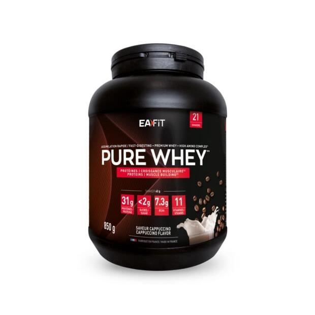 EAFIT Pure Whey - Croissance musculaire - Protéines de Whey - Saveur Cappucino - 850g