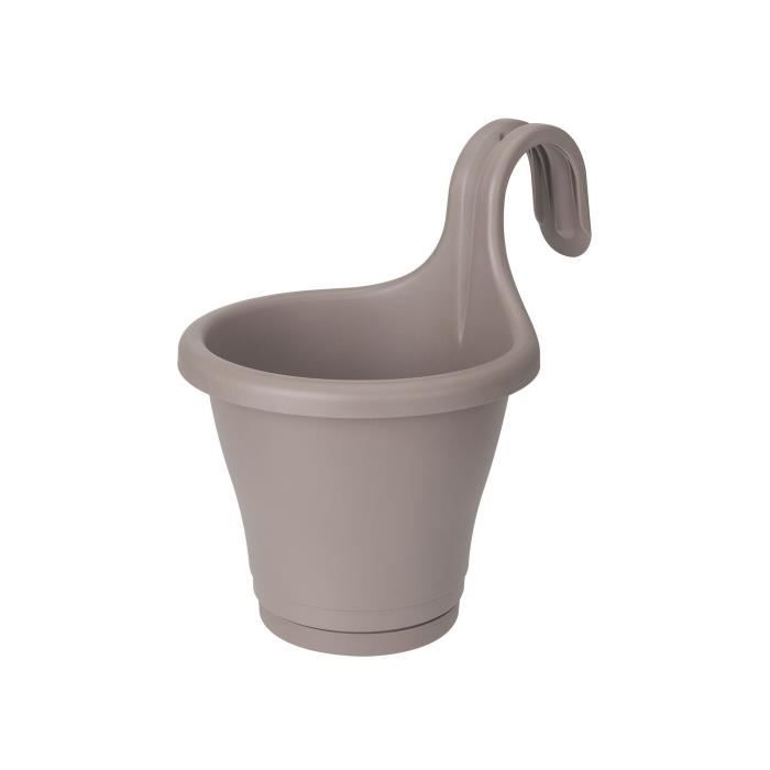ELHO Jardinière de balcon Corsica Simple - Taupe - Extérieur & Balcon - L 19,4 x W 27,1 x H 25,9 cm