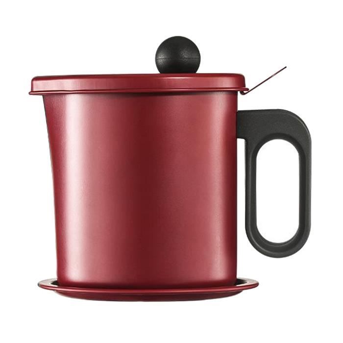 Bacon Contenant La Graisse avec Passoire Fine 1.7L Pot D'huile avec Filtre À Huile de Cuisson de La Crépine et Anti-brûlure
