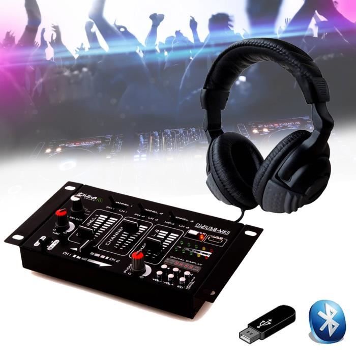 Kit Table de Mixage DJ21 USB Bluetooth + Casque SONO DJ