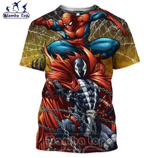 T-shirt Homme,Mamba haut 2020 plus récent hommes 3D noir t-shirt Anime Spawn t-shirt Fitness femmes T-shirts super-héros O cou homm