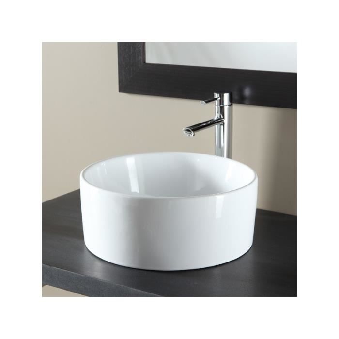 Vasque à poser ronde en céramique blanc