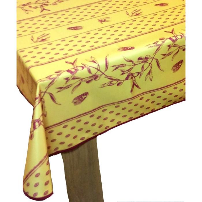 Nappe Provençale J. CARCASSONNE - Paisley Rouge Et Vert - 136 X 130 Cm - Coton