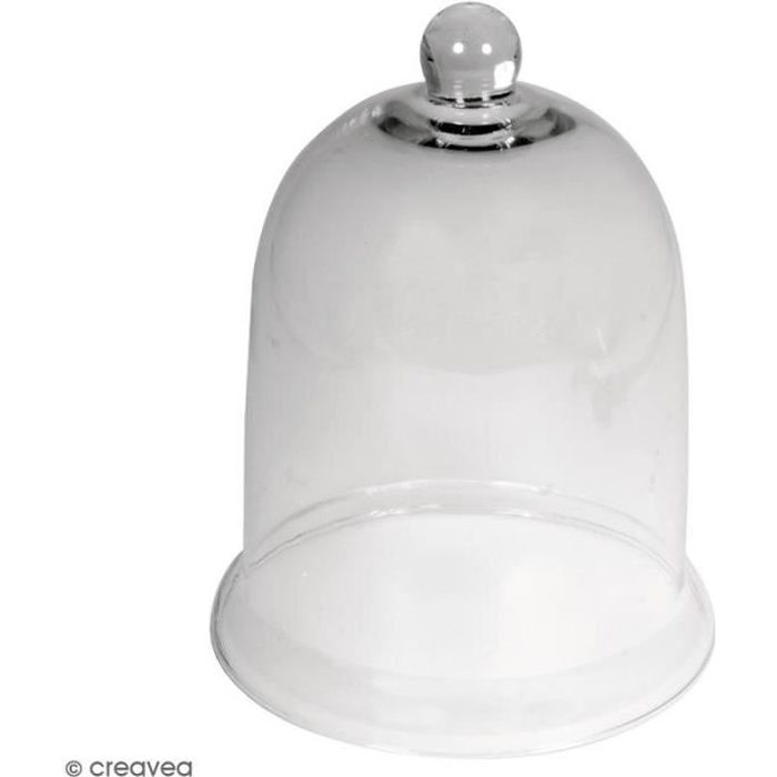 Cloche en verre 12,5 x 16,5 cm Cloche en verre : - Diamètre : 12,5 cm - Hauteur : 16,5 cm - Epaisseur du verre : 3 mm environ