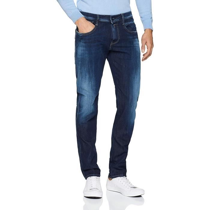 Replay Anbass Jean Slim, Bleu (Dark Blue 7), W40/L36 (Taille Fabricant: 40) Homme - M914 .000.661 S14-7