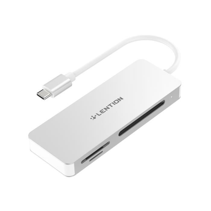 LENTION Lecteur de Carte USB C Vers SD - Micro-SD - CF, Adaptateur de Carte MéMoire de Type C pour MacBook Pro 16