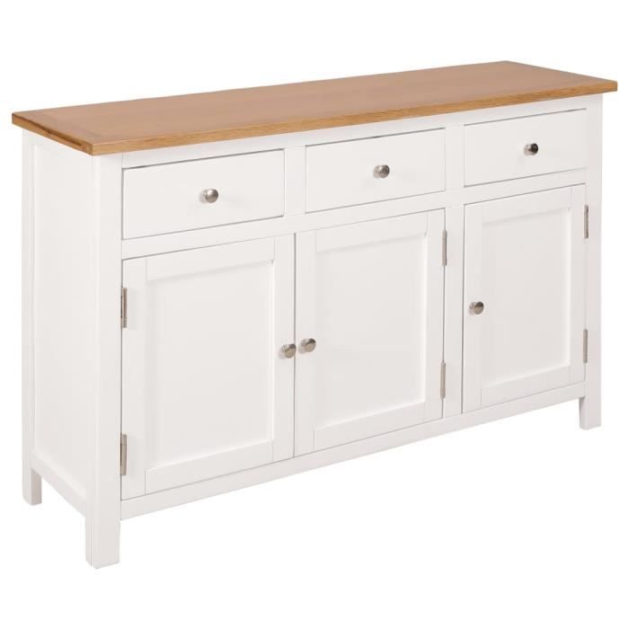 vidaXL Buffet 110 * 33.5 * 70 cm en bois de chêne massif